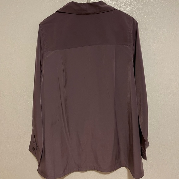 Purple Button Down Blouse 14PW - Picture 6 of 7